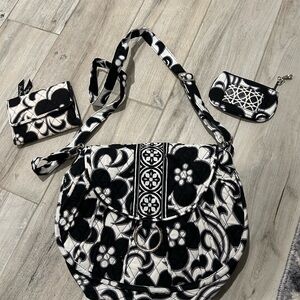Vera Bradley Floral Black and White Women's Bag Set